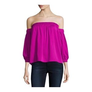 Milly Silk Off The Shoulder Blouse Size Small M1